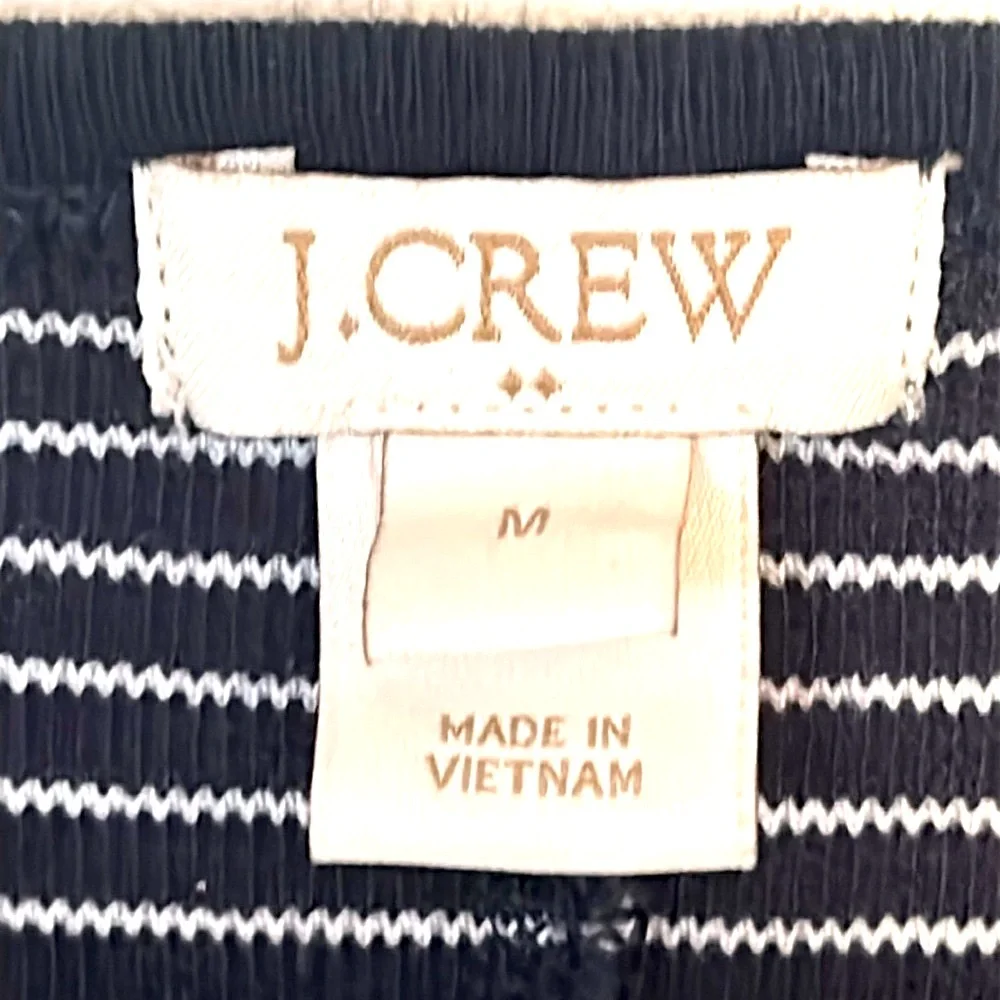 J. Crew Nautical Striped Tank Dress Navy/White M Casual Knit Everyday Sleeveless